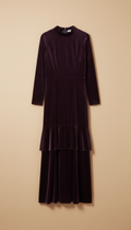 Velvet maxi dress in deep plum