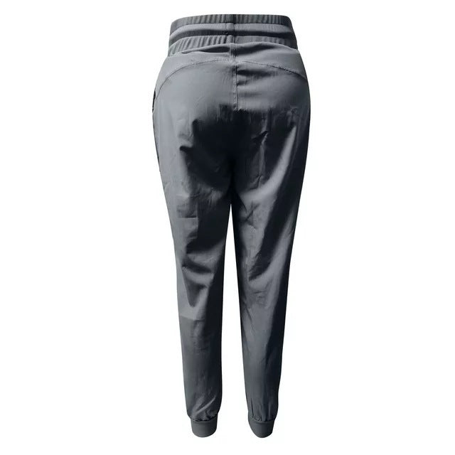 New Drawstring Pleated Sports Women's Summer Quick-drying Running Fitness Casual Pants Cross-border Lightweight Straight Leg Ankle-length Pants