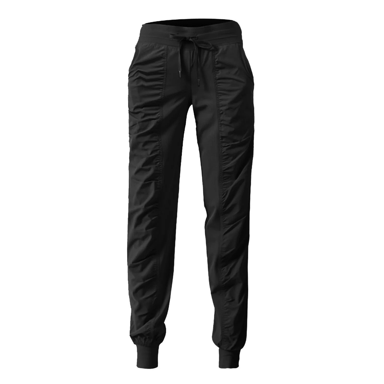New Drawstring Pleated Sports Women's Summer Quick-drying Running Fitness Casual Pants Cross-border Lightweight Straight Leg Ankle-length Pants