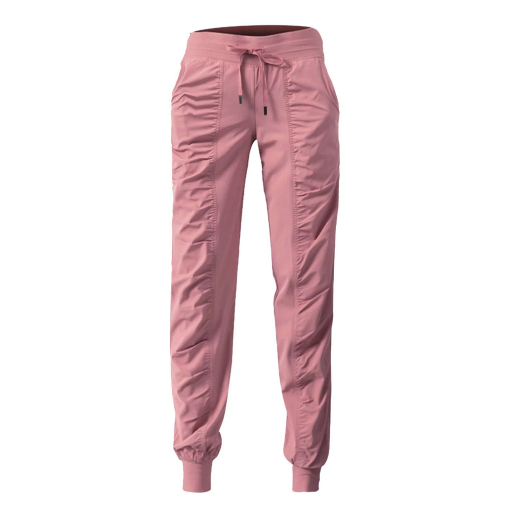 New Drawstring Pleated Sports Women's Summer Quick-drying Running Fitness Casual Pants Cross-border Lightweight Straight Leg Ankle-length Pants