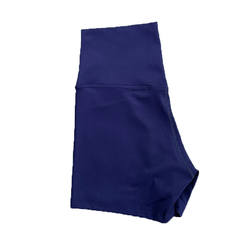 New Nude High-Waist Brushed Shorts Yoga Wear Nylon Shorts Women's Tight Yoga Three-Point Sports Shorts Peach