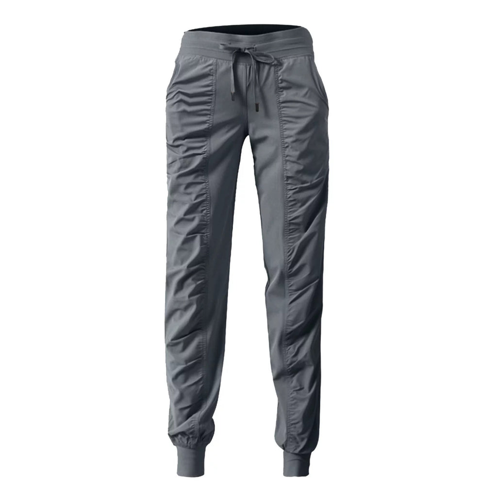 New Drawstring Pleated Sports Women's Summer Quick-drying Running Fitness Casual Pants Cross-border Lightweight Straight Leg Ankle-length Pants