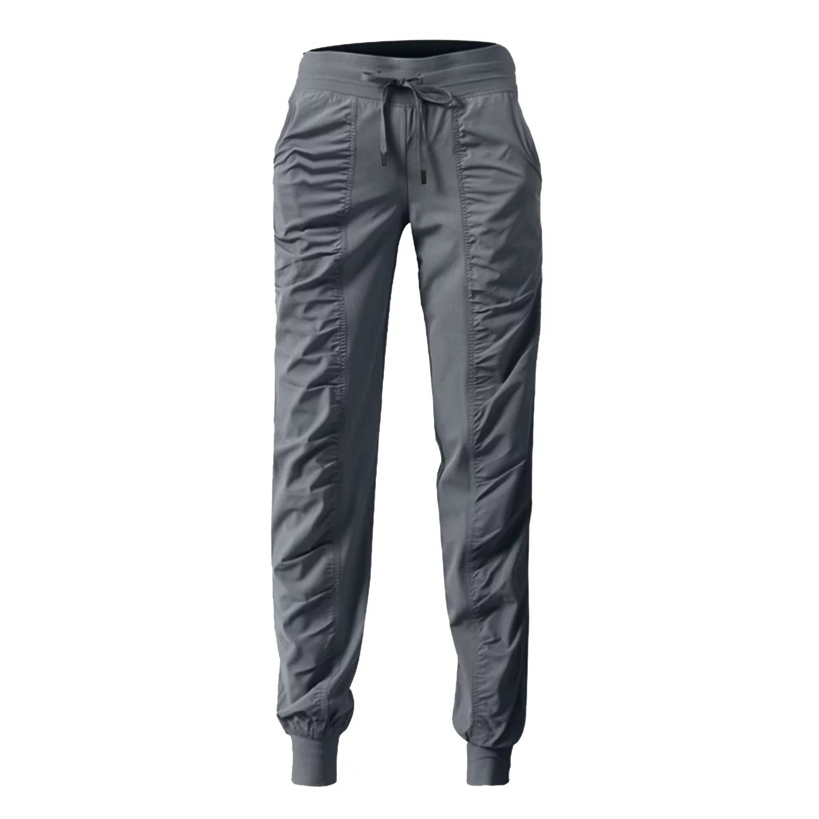 New Drawstring Pleated Sports Women's Summer Quick-drying Running Fitness Casual Pants Cross-border Lightweight Straight Leg Ankle-length Pants