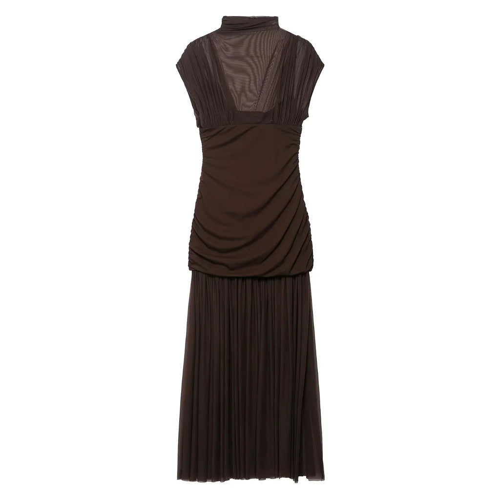 KONDALA 2026 Spring Summer Elegant Women Dresses Wedding Guest Ladies Patch Work Tulle Dresses Valentine‘s Day Woman Dresses