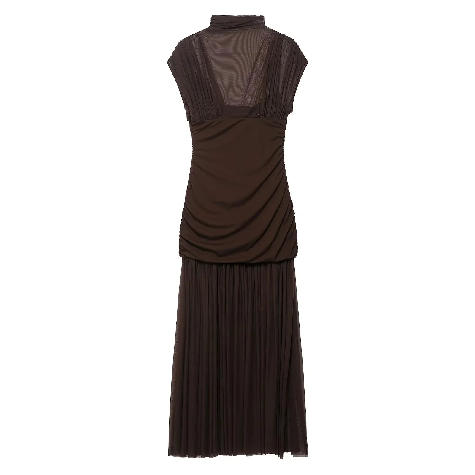 KONDALA 2026 Spring Summer Elegant Women Dresses Wedding Guest Ladies Patch Work Tulle Dresses Valentine‘s Day Woman Dresses