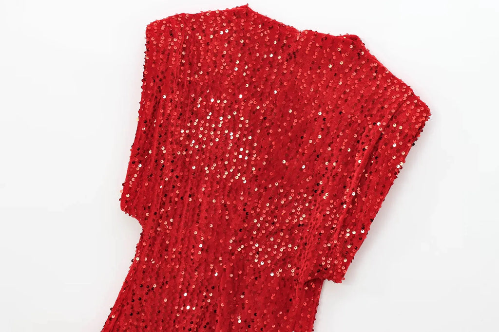 KONDALA 2026 Spring Women Sequined Party Dresses Shoulder Pad Sheath Mini Dress Sleeveless Valentine‘s Day Women Elegant Dresses