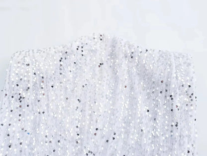 KONDALA 2026 Spring Women Sequined Party Dresses Shoulder Pad Sheath Mini Dress Sleeveless Valentine‘s Day Women Elegant Dresses