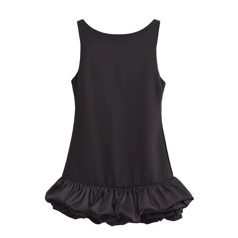 MUJER White Ruffle Mini Dress Women Sleeveless Bodycon Dress Woman off Shoulder Party Dresses Women Sexy Backless Women Dress