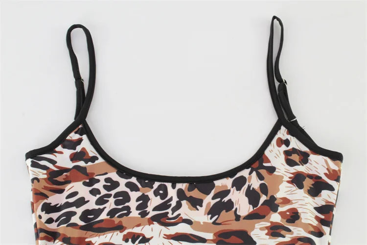 Fashion Sexy Summer Leopard Printed Women Dresses Backless Streetwear Regular Casual Camisole Strapless Skinny Vestidos Robes