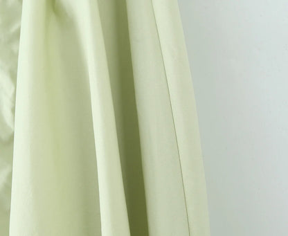 YENKYE Sexy Backless Green Elegant Halter Dress For Women Low Waist A-line Midi Summer Evening Party Dresses Cotton Robe