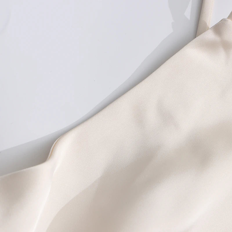 TWOTWINSTYLE Spliced Ruffles Slimming Dresses for Women Strapless Sleeveless High Waist Dress Patchwork Shawl Dress Female