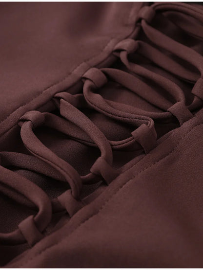 Sexy Square-neck Halter Mini Dress Women Pleated Sleeveless Backless High Waist Bodycon Dresses 2026 New Summer Lady Party Robe