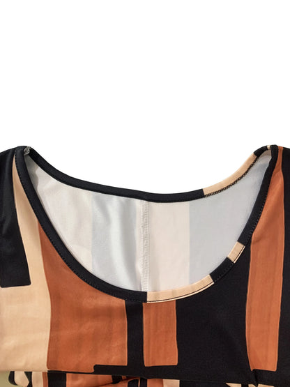 Spring&Summer Women's Geometric Pattern Sleeveless Dress For Summer Vacation,dresses for women summer，Women Bohemia Midi Dresses