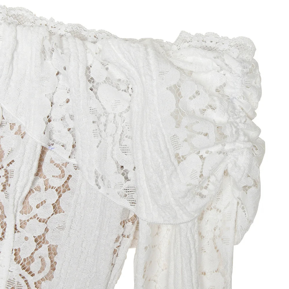 Suninheart White Evening Dresses for Events Red Long Sleeve Lace Elegant Party Dresses 2025 Women Luxury Wedding Prom Dress Gown