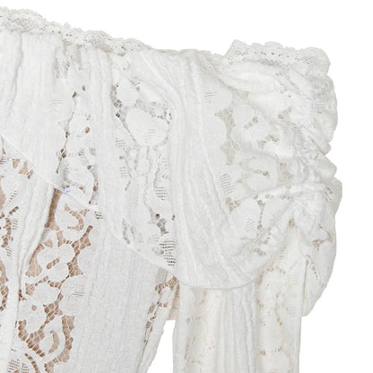 Suninheart White Evening Dresses for Events Red Long Sleeve Lace Elegant Party Dresses 2025 Women Luxury Wedding Prom Dress Gown