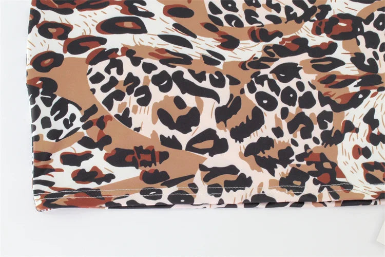 Fashion Sexy Summer Leopard Printed Women Dresses Backless Streetwear Regular Casual Camisole Strapless Skinny Vestidos Robes