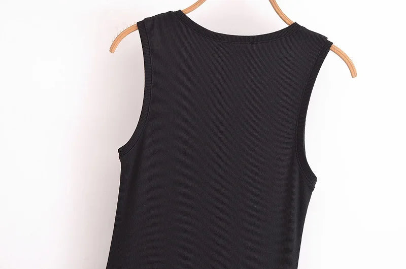 MUJER Black Pleated Long Dresses for Women Knitted Sleeveless Maxi Dress Woman Vintage Party Womens Dresses Spring Casual Dress