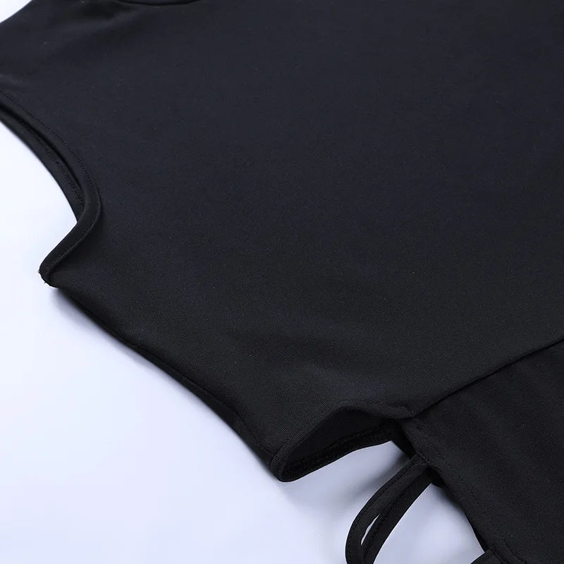 New Elegant Black Sleeveless Bandage Sexy Dress for Women Club Party Backless Tank Dresses Skinny Fashion Summer