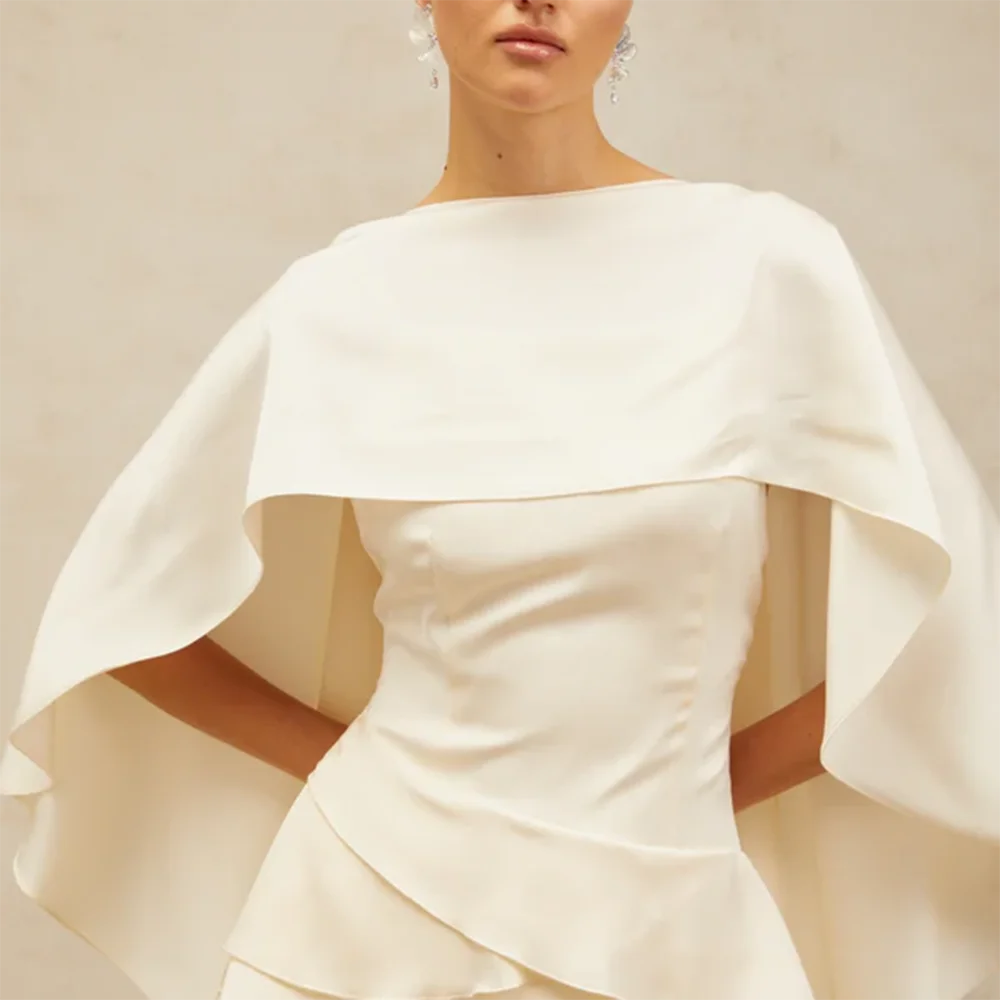 TWOTWINSTYLE Spliced Ruffles Slimming Dresses for Women Strapless Sleeveless High Waist Dress Patchwork Shawl Dress Female