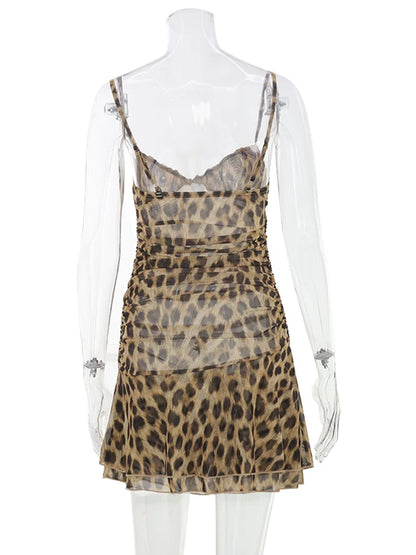 CNYISHE Leopard Pints Camisoles Sheath Fashion Women Dresses Sxexy Club Chic Bodycon Party Casual Outfits Female Vestidos