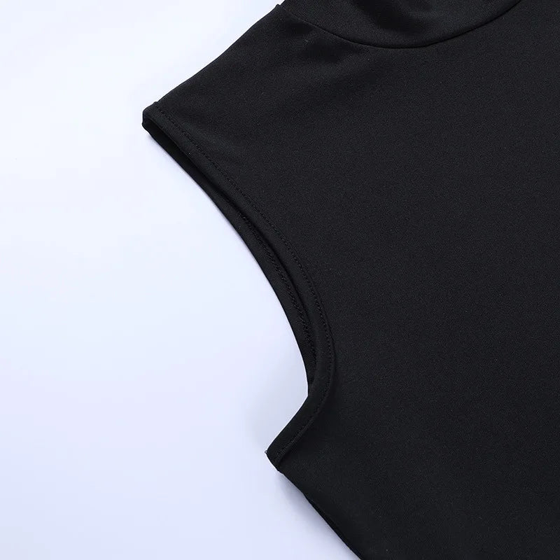 New Elegant Black Sleeveless Bandage Sexy Dress for Women Club Party Backless Tank Dresses Skinny Fashion Summer