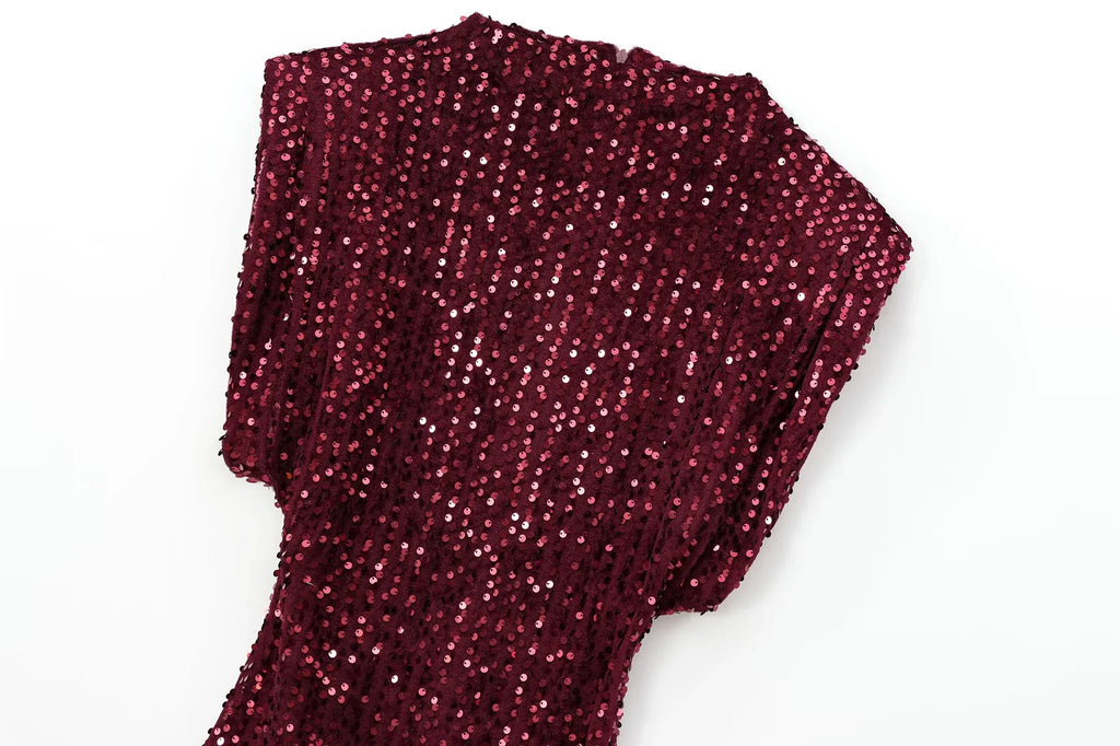 KONDALA 2026 Spring Women Sequined Party Dresses Shoulder Pad Sheath Mini Dress Sleeveless Valentine‘s Day Women Elegant Dresses