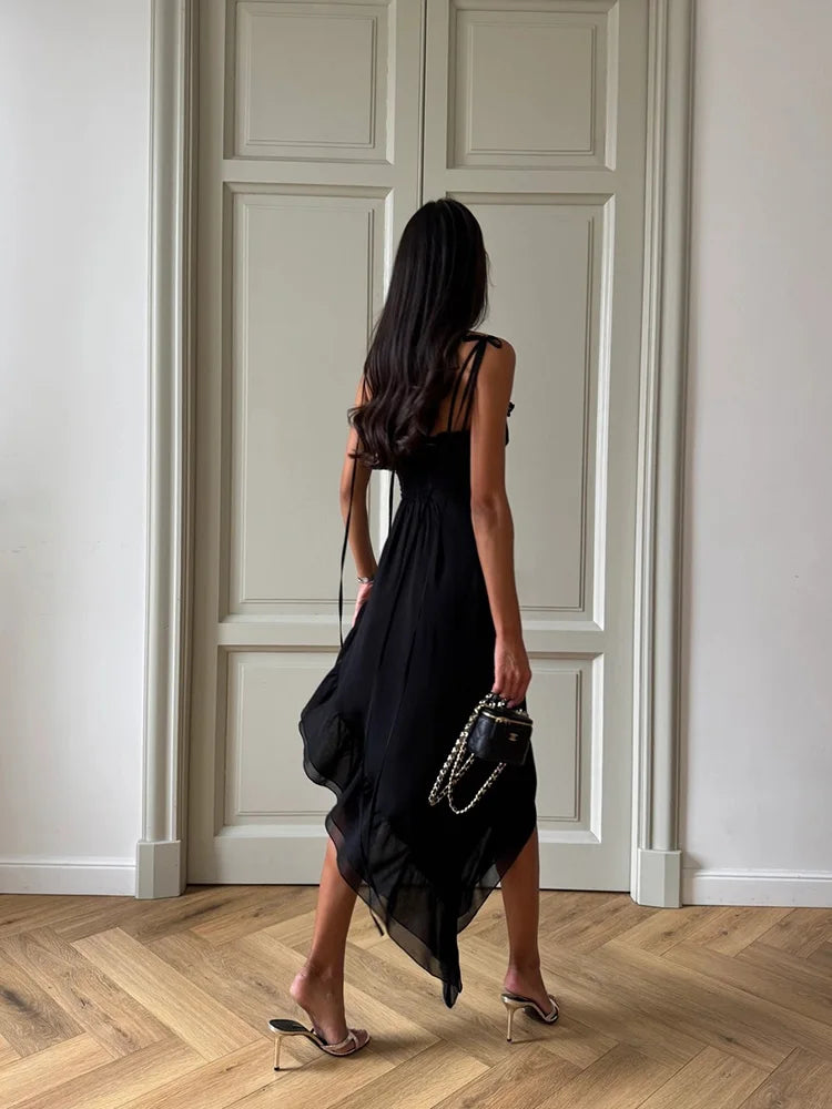 CNYISHE Camisoles Solid Sheath Elegant Fashion Women Dresses Irregular Hem Party Sexy Club Outifts Female Bodycon Fitness Robes
