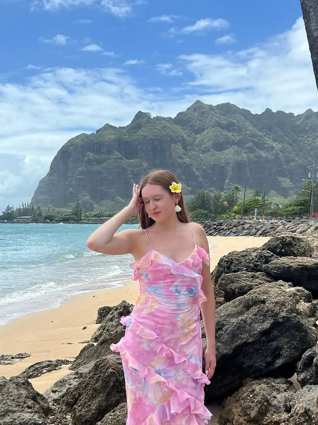 Women Solid Halter Neck Ruffle Long Dress Elegant Sleeveless Chiffon Tiered Waist Cinching Maxi Dresses 2026 New Street Vestidos