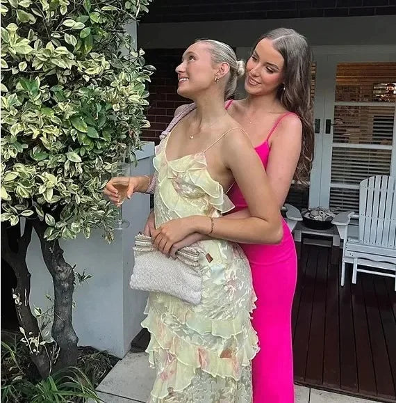 Women Solid Halter Neck Ruffle Long Dress Elegant Sleeveless Chiffon Tiered Waist Cinching Maxi Dresses 2026 New Street Vestidos