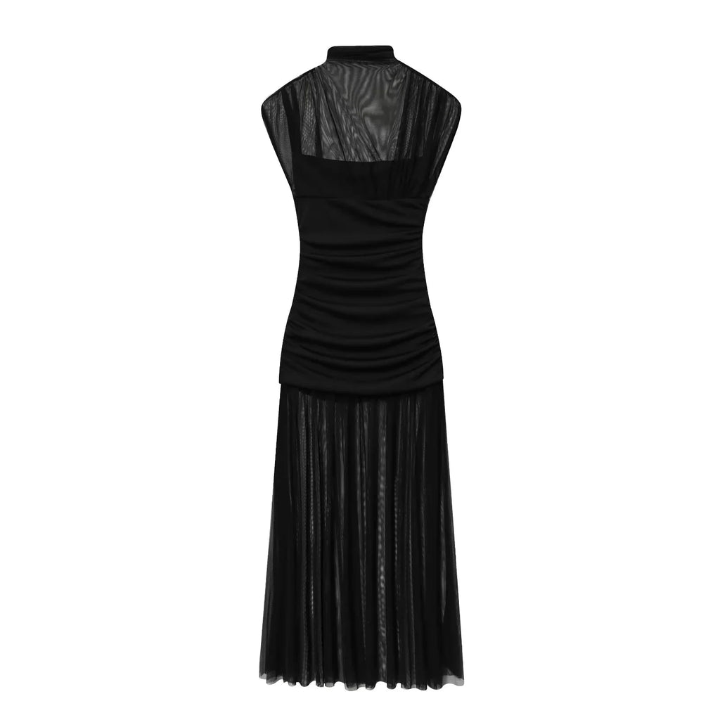 KONDALA 2026 Spring Summer Elegant Women Dresses Wedding Guest Ladies Patch Work Tulle Dresses Valentine‘s Day Woman Dresses