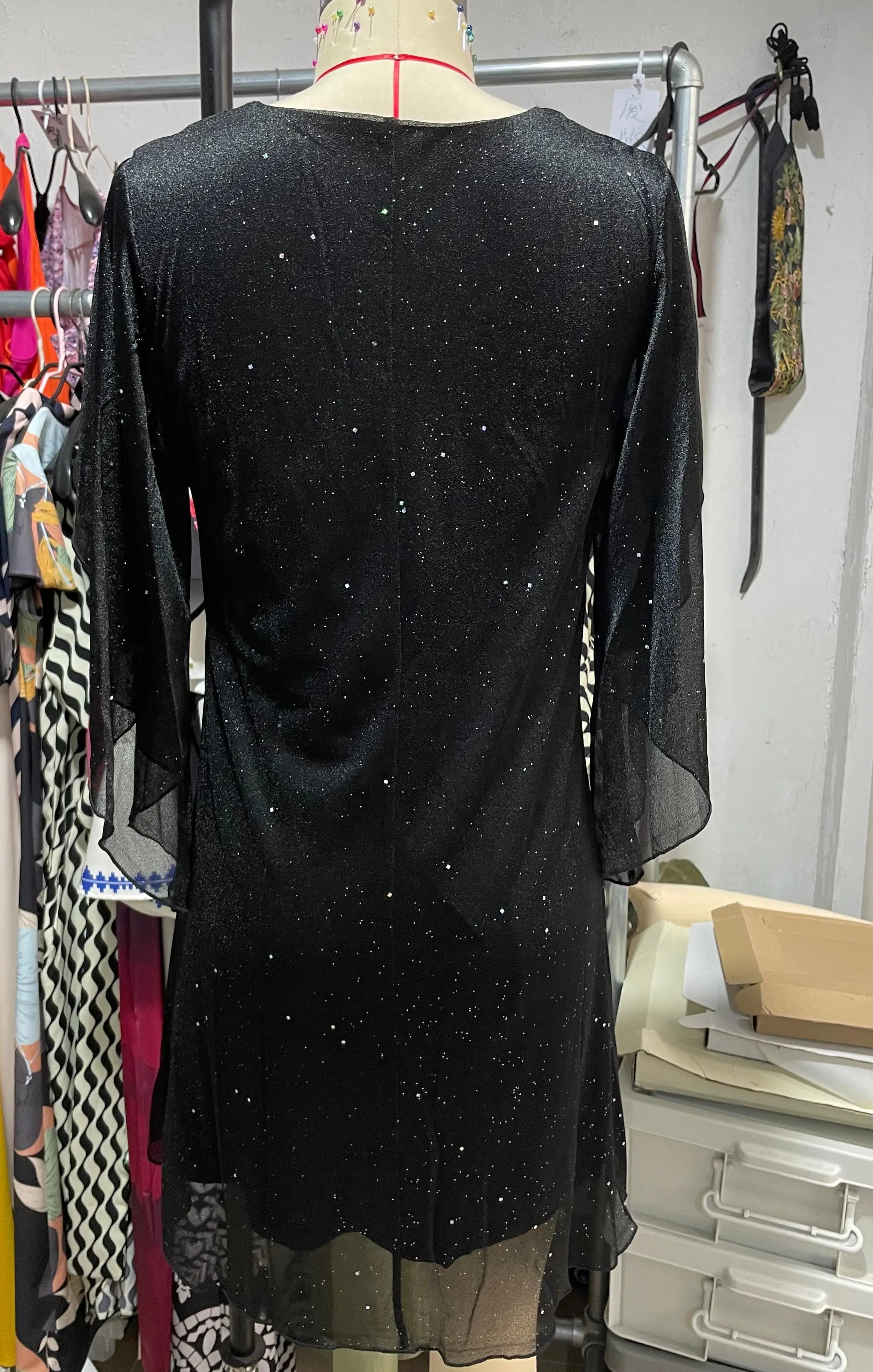 New Dresses for Women Summer Short Sleeve V-Neck Women Dress Fashion Loose Black Dress Women Vestidos De Verano Mujer 2025 Q103