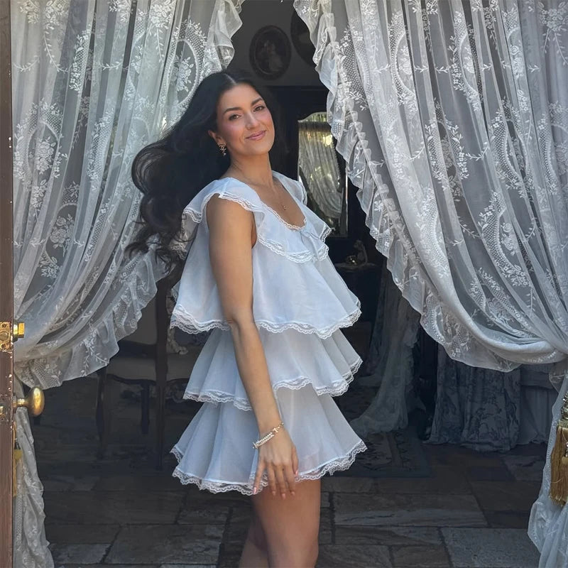 Women Solid Halter Neck Ruffle Long Dress Elegant Sleeveless Chiffon Tiered Waist Cinching Maxi Dresses 2026 New Street Vestidos