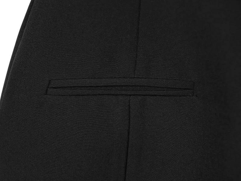 ETJ 2025 women's new products are elegant and stylish Short dress with a boat neck and short sleeves with pleats  black dress