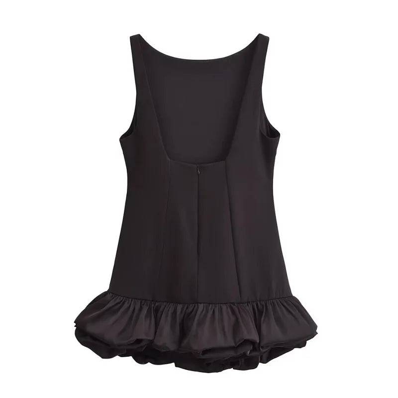 MUJER White Ruffle Mini Dress Women Sleeveless Bodycon Dress Woman off Shoulder Party Dresses Women Sexy Backless Women Dress