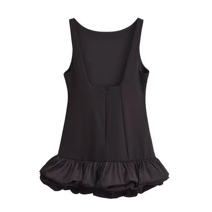 MUJER White Ruffle Mini Dress Women Sleeveless Bodycon Dress Woman off Shoulder Party Dresses Women Sexy Backless Women Dress