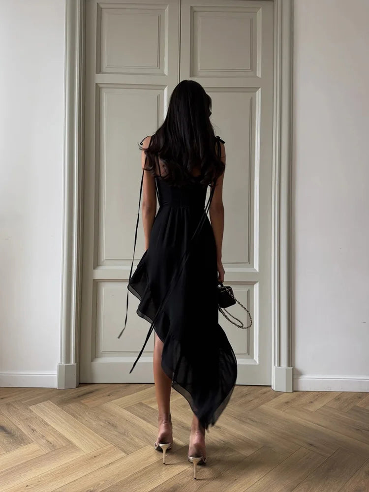 CNYISHE Camisoles Solid Sheath Elegant Fashion Women Dresses Irregular Hem Party Sexy Club Outifts Female Bodycon Fitness Robes