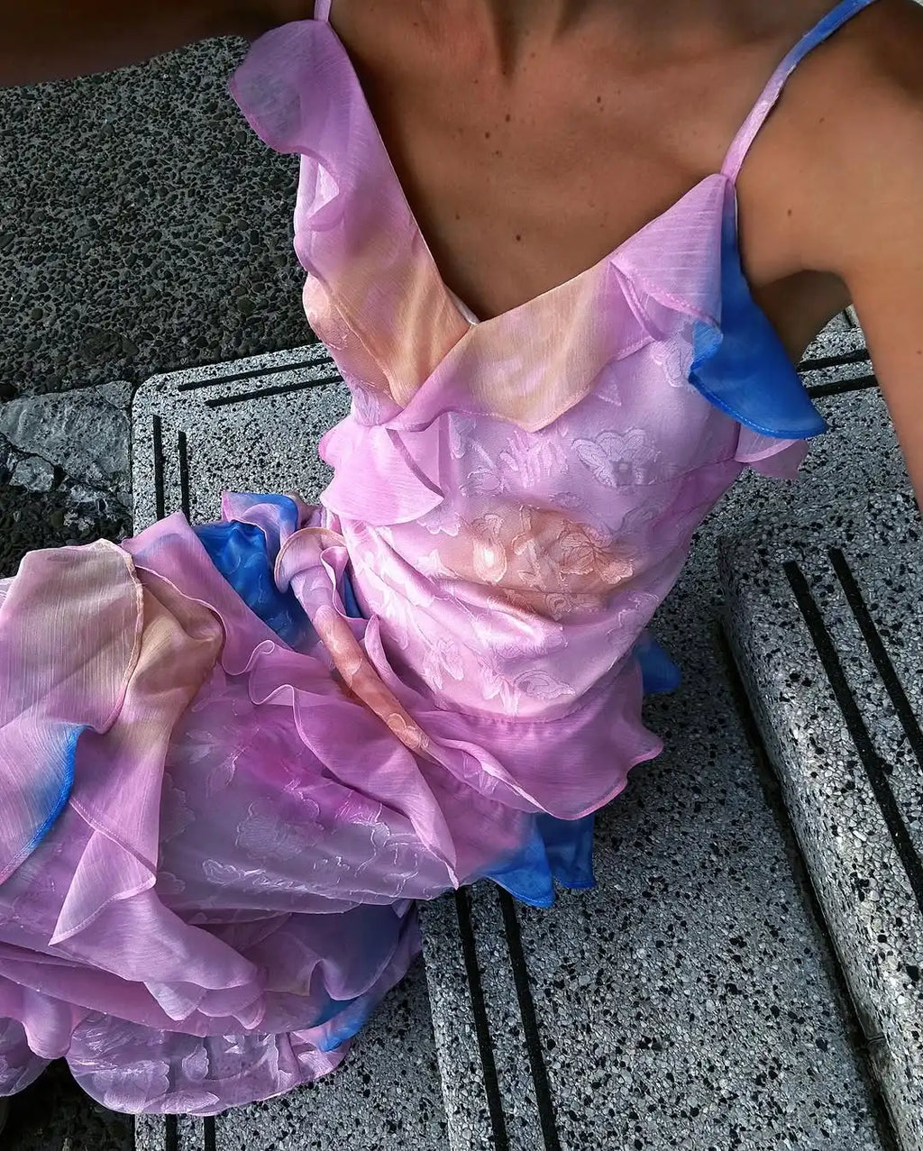 Women Solid Halter Neck Ruffle Long Dress Elegant Sleeveless Chiffon Tiered Waist Cinching Maxi Dresses 2026 New Street Vestidos