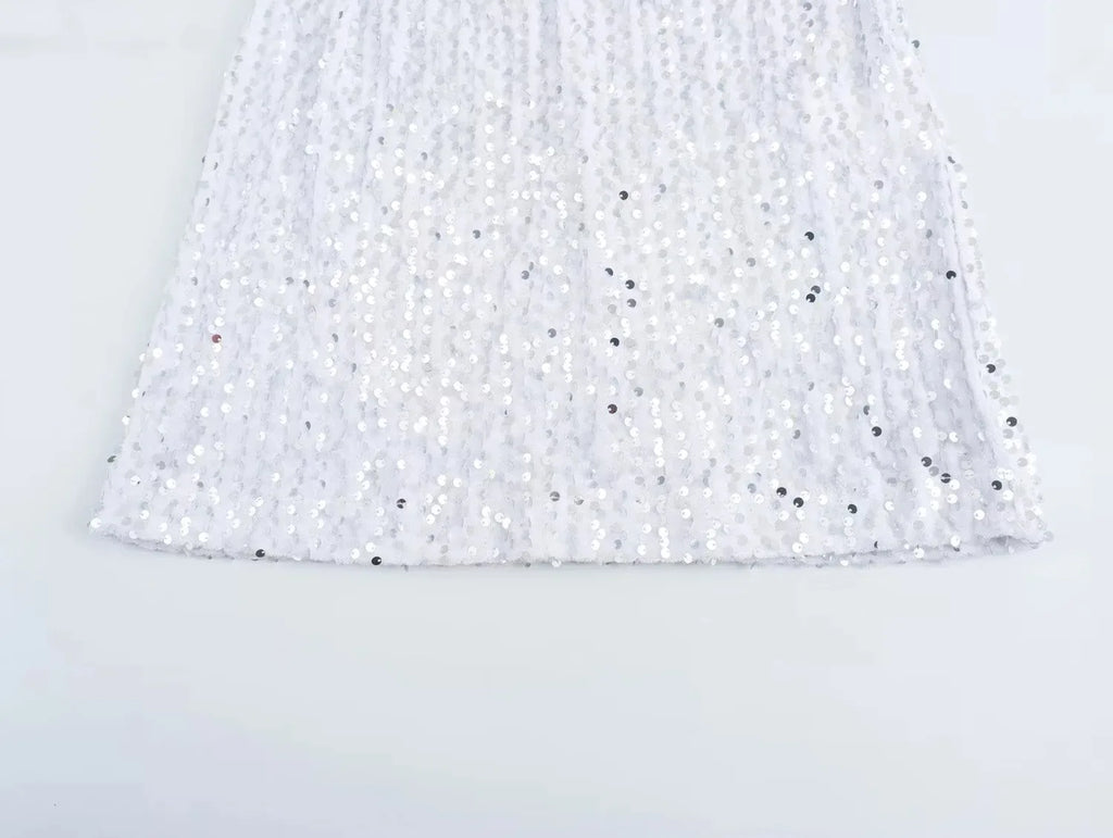 KONDALA 2026 Spring Women Sequined Party Dresses Shoulder Pad Sheath Mini Dress Sleeveless Valentine‘s Day Women Elegant Dresses