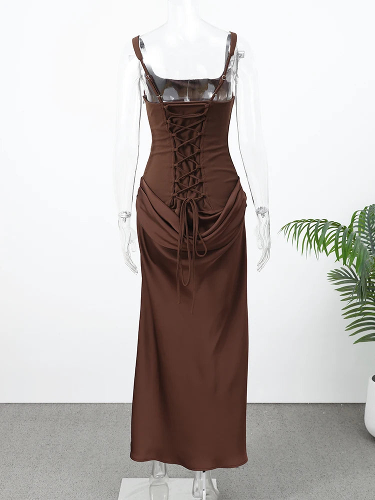 Sexy Square-neck Halter Mini Dress Women Pleated Sleeveless Backless High Waist Bodycon Dresses 2026 New Summer Lady Party Robe