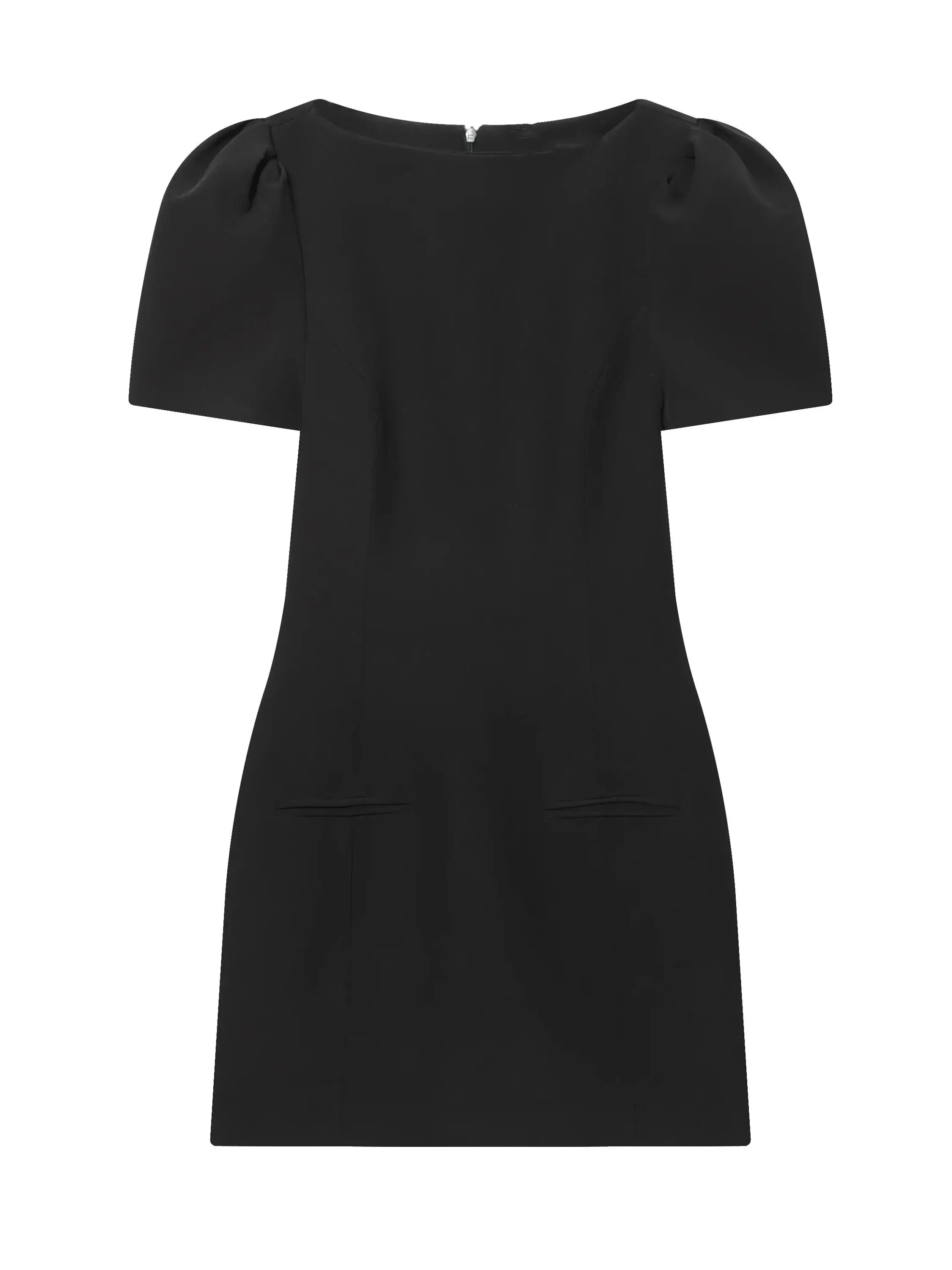 ETJ 2025 women's new products are elegant and stylish Short dress with a boat neck and short sleeves with pleats  black dress
