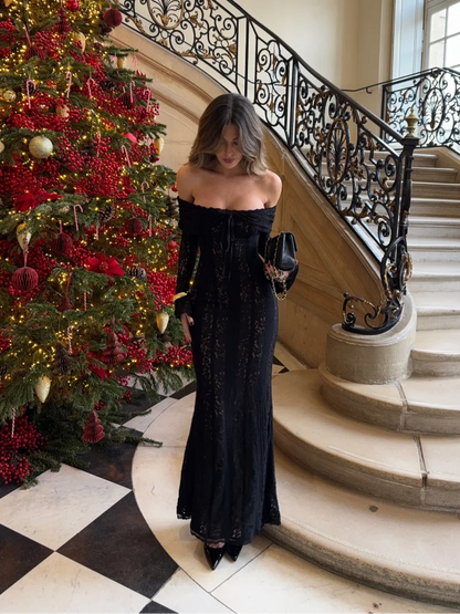Suninheart White Evening Dresses for Events Red Long Sleeve Lace Elegant Party Dresses 2025 Women Luxury Wedding Prom Dress Gown