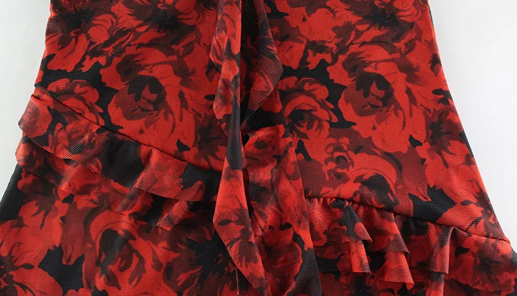 CNYISHE Camisoles Mesh Patchwork Prints Sheer Irregular hemline Trendy Chic Sheath Women Dresses Sexy Club Streetwear Female