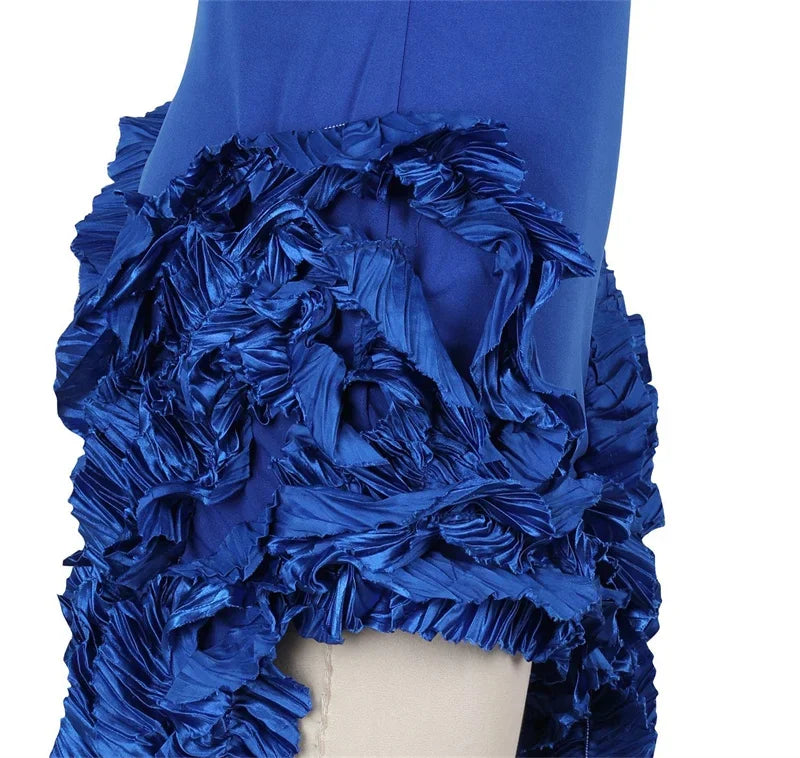 Elegant Ruffles Tassel Birthday Dress for Women 2024 Night Party Celebrity Irregular Strapless Sleeveless Evening Long Dresses