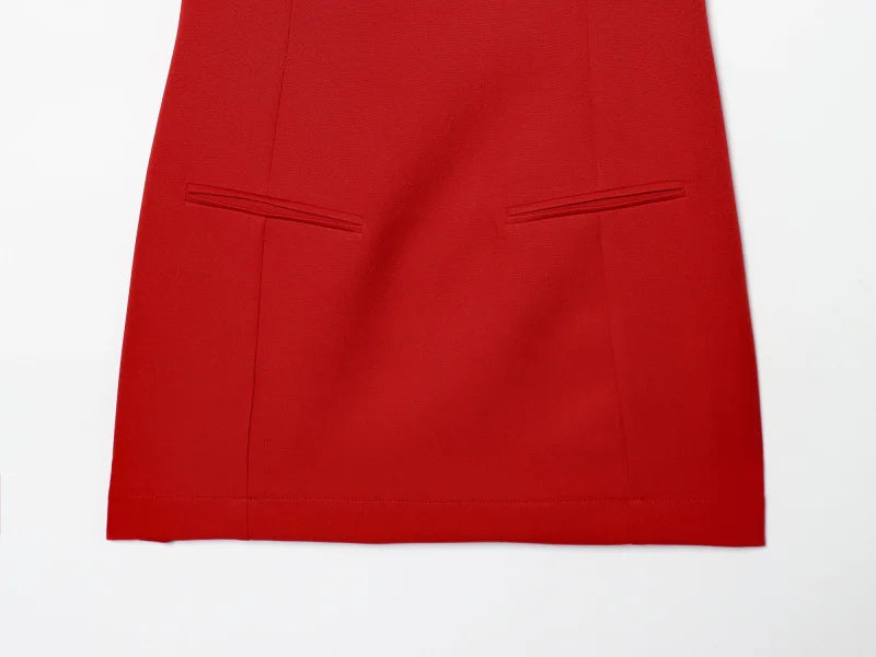 ETJ 2025 women's new products are elegant and stylish Short dress with a boat neck and short sleeves with pleats  black dress