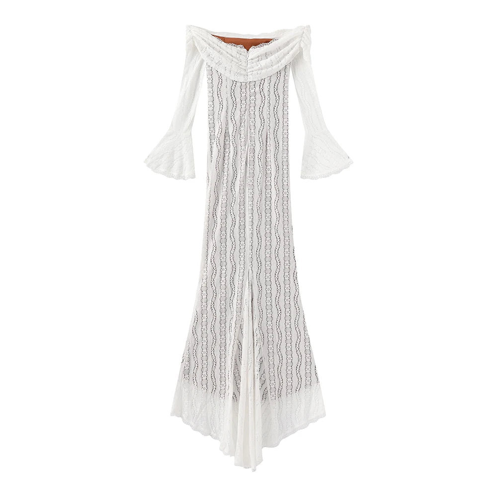 Suninheart White Evening Dresses for Events Red Long Sleeve Lace Elegant Party Dresses 2025 Women Luxury Wedding Prom Dress Gown