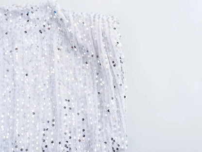 KONDALA 2026 Spring Women Sequined Party Dresses Shoulder Pad Sheath Mini Dress Sleeveless Valentine‘s Day Women Elegant Dresses