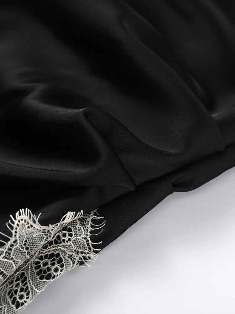 Lace Patchwork Panelled Short Dress Women Sexy Hollow Out Flare Long Sleeve Pleat Party Evening Dresses Charming Ladies Clubwear