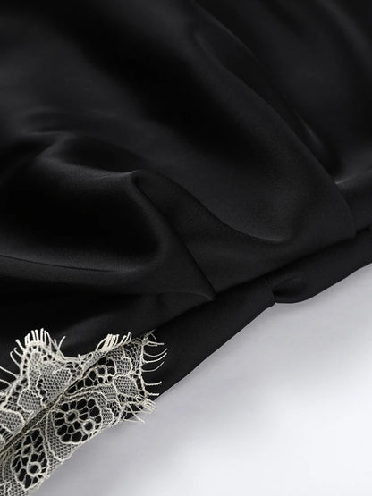 Lace Patchwork Panelled Short Dress Women Sexy Hollow Out Flare Long Sleeve Pleat Party Evening Dresses Charming Ladies Clubwear