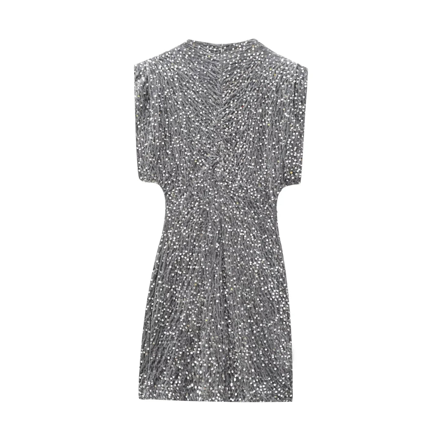 KONDALA 2026 Spring Women Sequined Party Dresses Shoulder Pad Sheath Mini Dress Sleeveless Valentine‘s Day Women Elegant Dresses