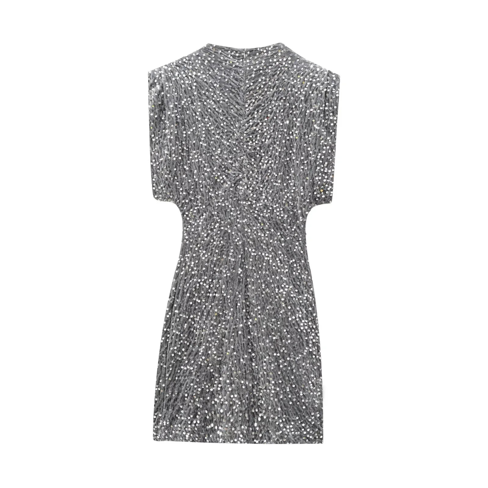 KONDALA 2026 Spring Women Sequined Party Dresses Shoulder Pad Sheath Mini Dress Sleeveless Valentine‘s Day Women Elegant Dresses